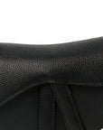 Grained Calfskin Mini Saddle Bag Black
