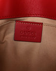 Calfskin Matelasse Mini GG Marmont Shoulder Bag Hibiscus Red