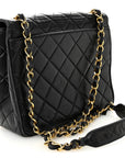 Lambskin Quilted Medium Single Flap Black