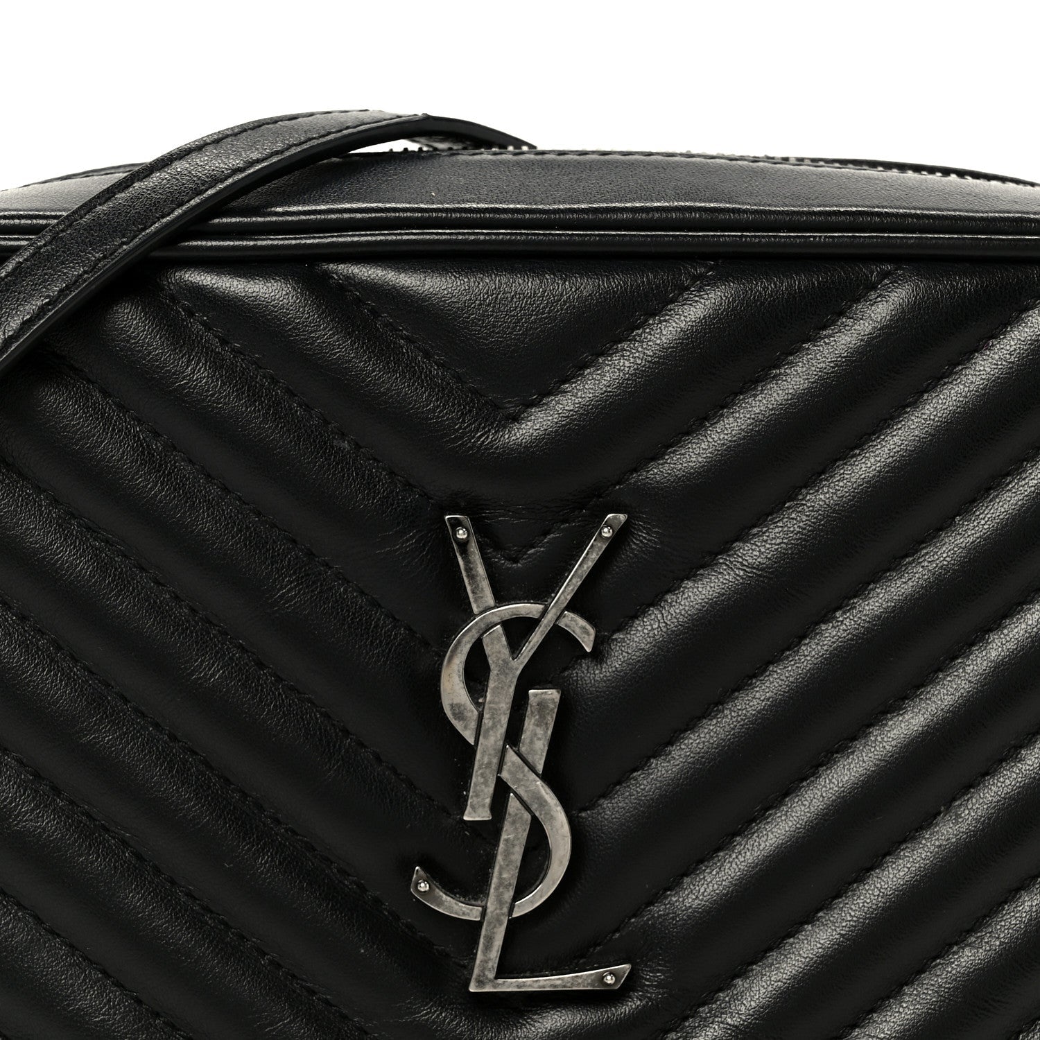 Calfskin Matelasse Monogram Lou Camera Bag Black