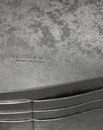 Metallic Lambskin Intrecciato Long Andiamo Top Handle Clutch Silver