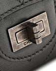 Metallic Aged Calfskin Chevron Quilted 2.55 Reissue Mini Flap Grey