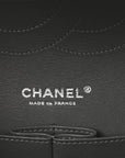 Caviar Quilted Jumbo Double Flap Grey
