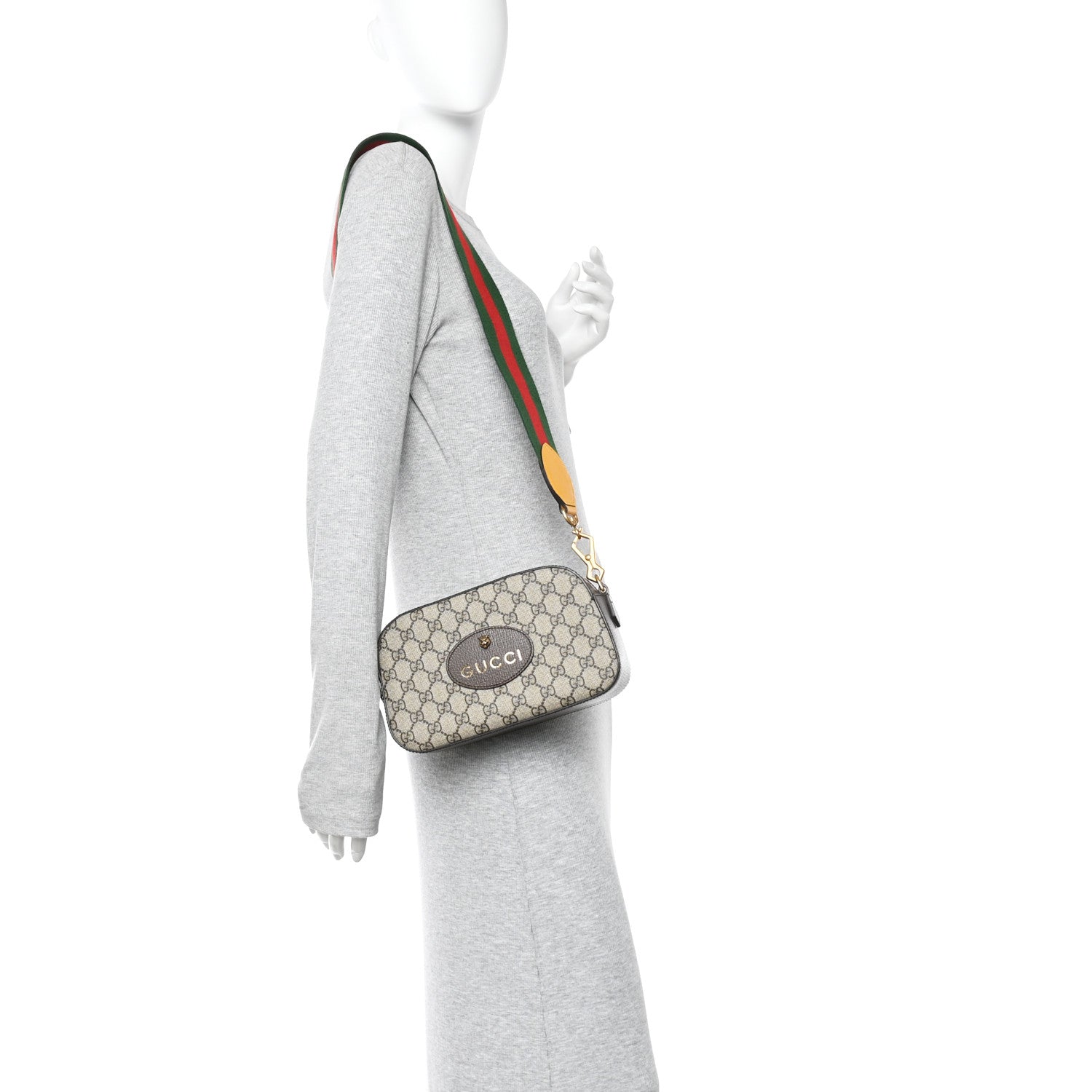 GG Supreme Monogram Web Neo Vintage Shoulder Bag Beige New Acero Crop