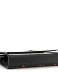 Calfskin Medium Heart Bolts Monogram Kate Satchel Black