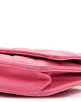 Caviar Quilted Wallet on Chain WOC Pink