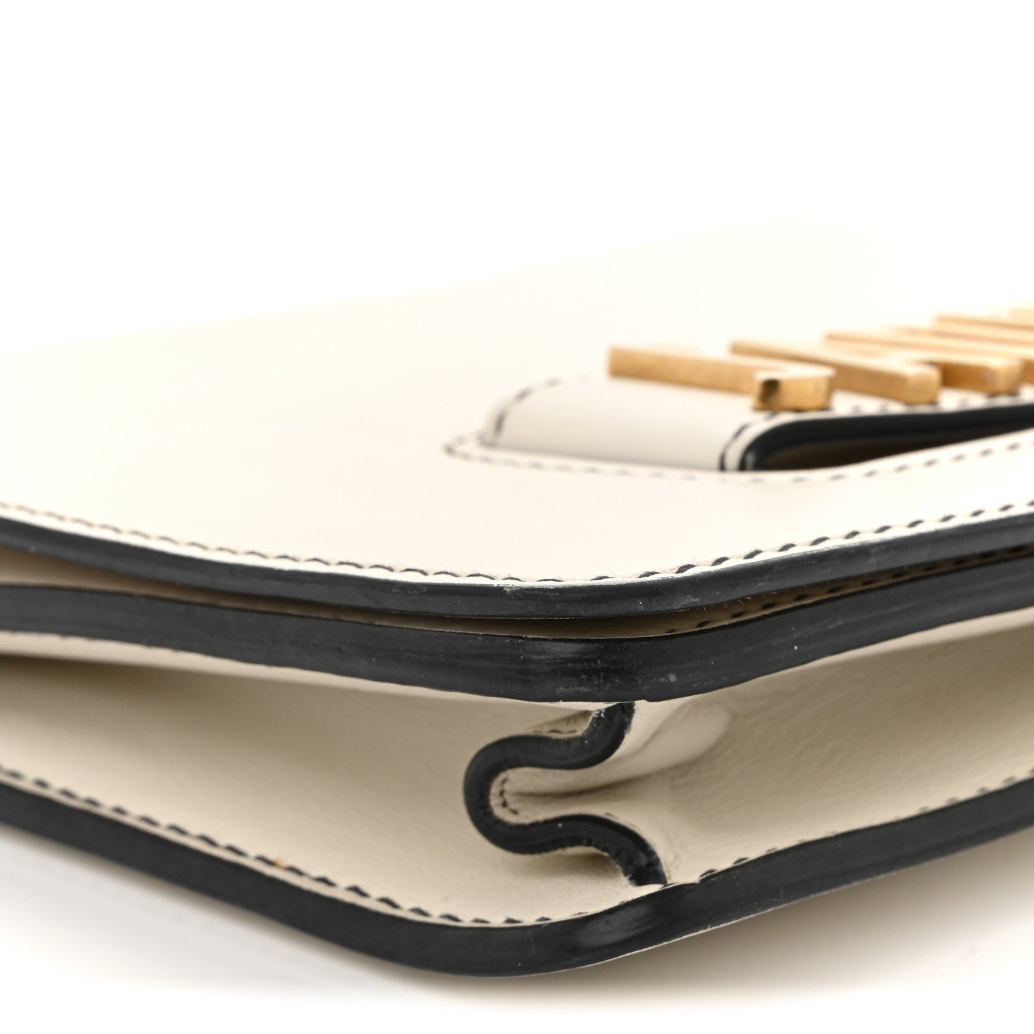 Calfskin J'AD1OR Chain Flap Bag Off White