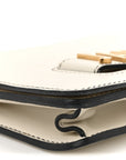 Calfskin J'AD1OR Chain Flap Bag Off White