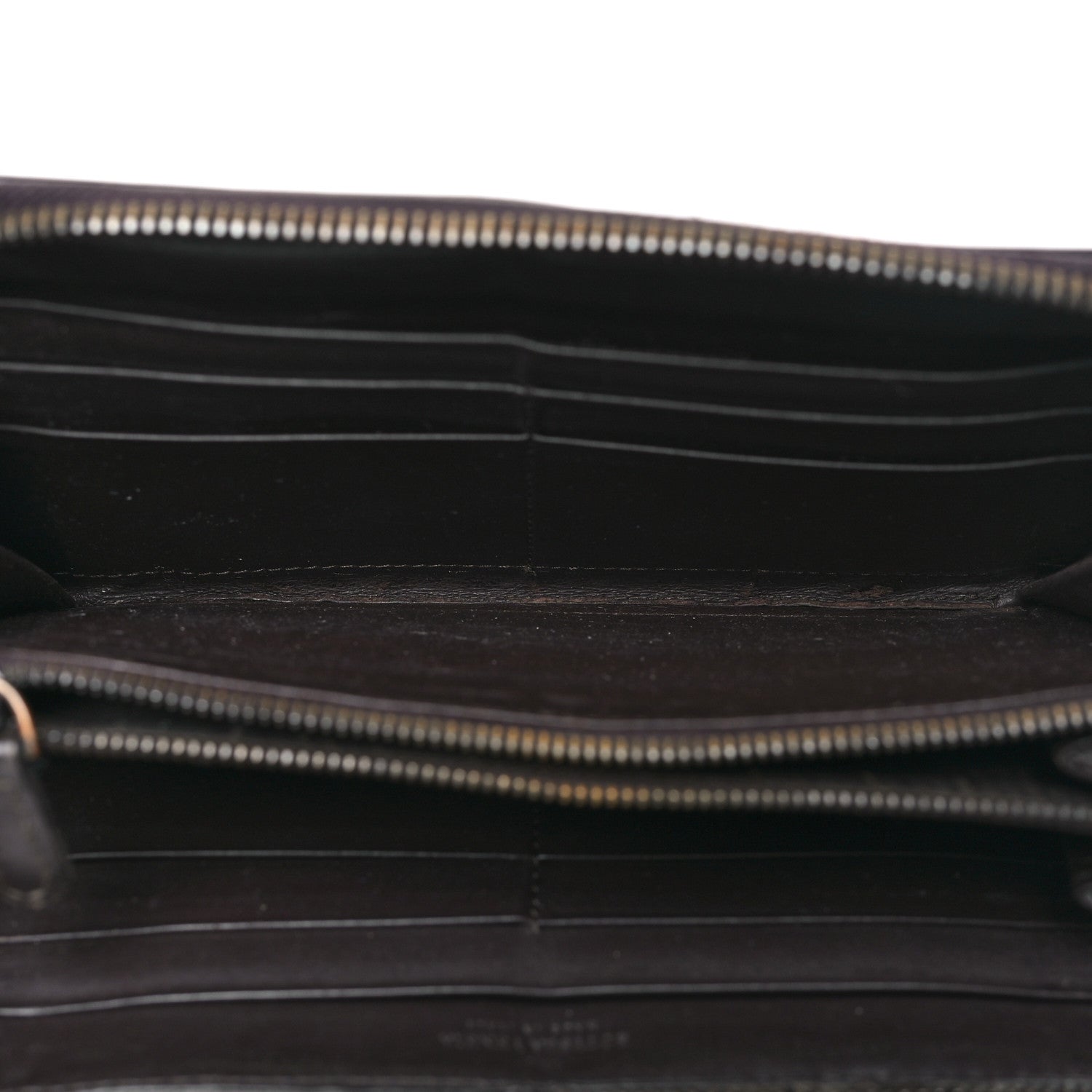 Nappa Intrecciato Zip Around Wallet Ebano