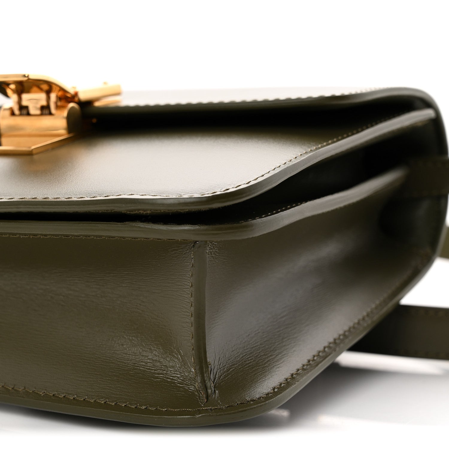 Box Calfskin Teen Classic Box Flap Bag Dark Olive