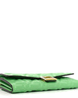 Nappa Matisse FF Embossed Continental Wallet On Chain Edamame