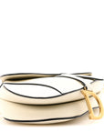 Grained Calfskin Saddle Bag White
