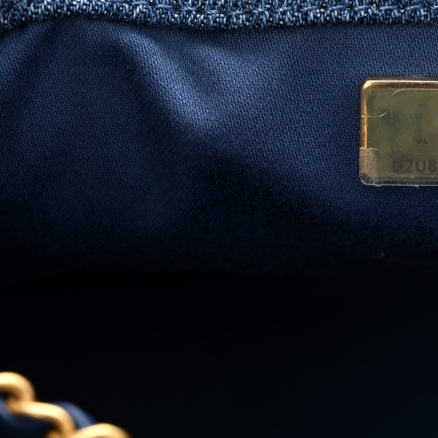 Washed Denim Quilted Mini CHNL 25 Handbag Blue