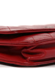 Lambskin Quilted Wallet On Chain WOC Red