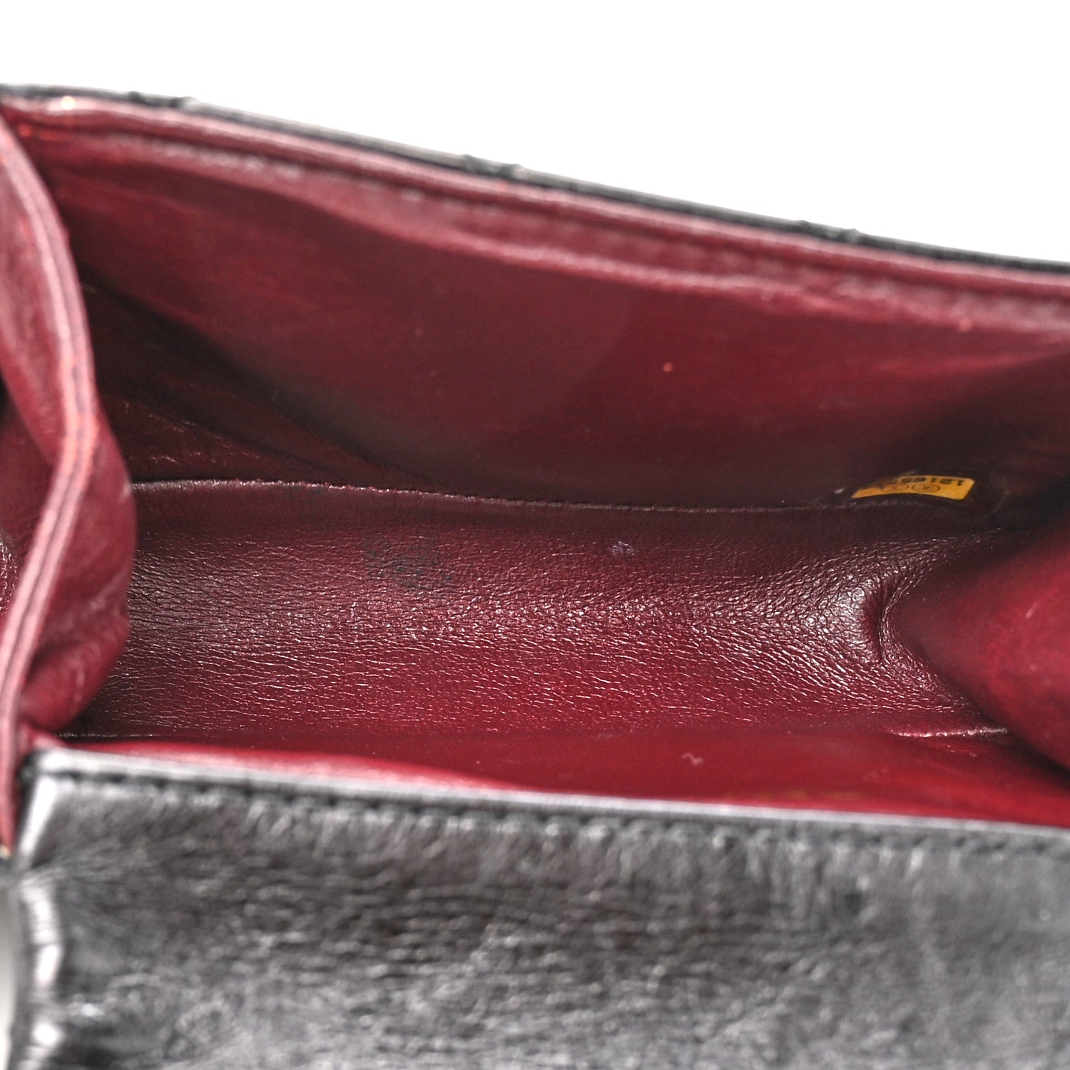 Glazed Calfskin Quilted Reissue Double Flap Clutch Black