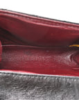 Glazed Calfskin Quilted Reissue Double Flap Clutch Black