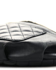 Lambskin Quilted Waist Bag Fanny Pack Black