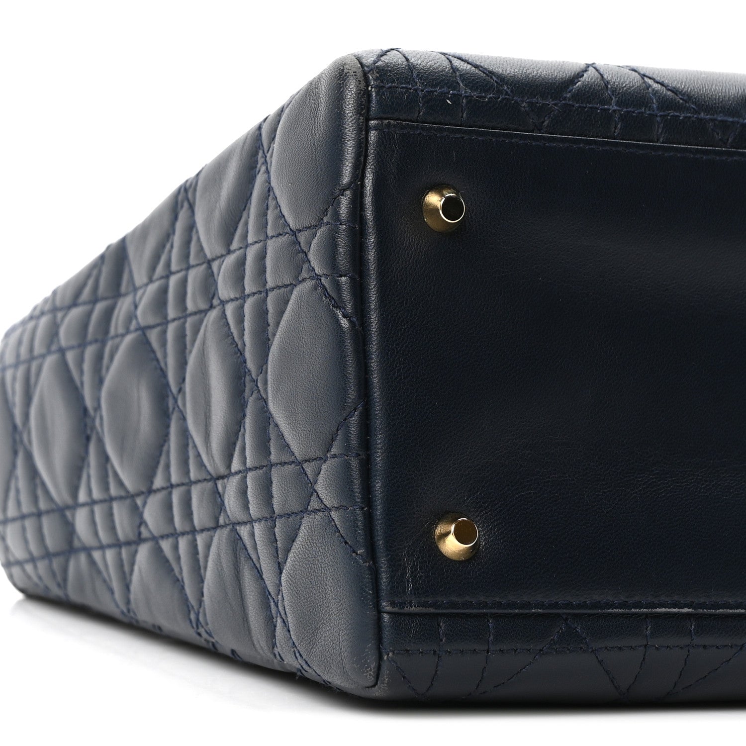 Lambskin Cannage Medium Lady D1OR Navy Blue