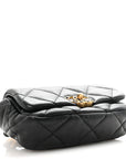 Goatskin Quilted CHNL 19 Waist Bag Black