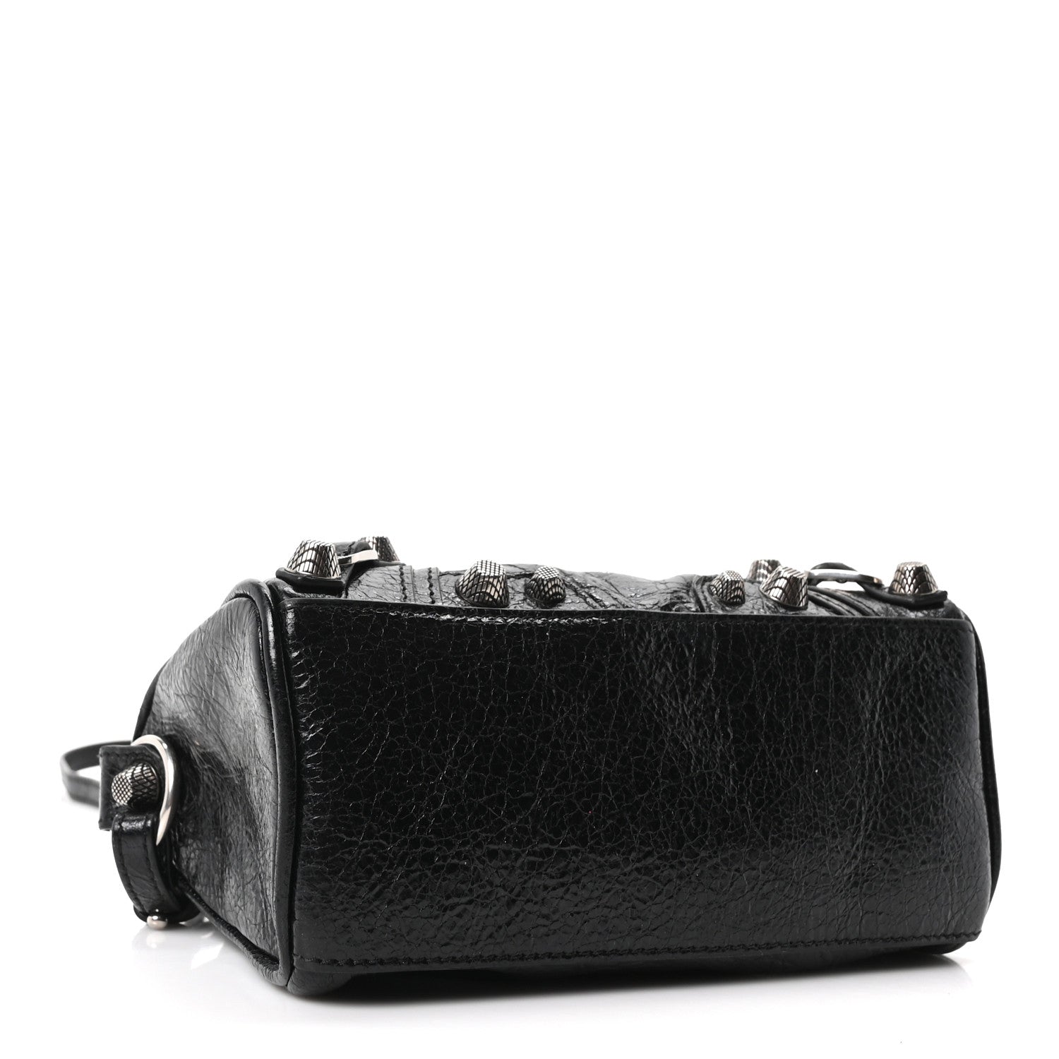 Agneau Arena Crystal Neo Nano Cagole Handbag Black