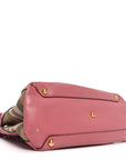 Grainy Calfskin House Check Medium Banner Tote Mauve Pink