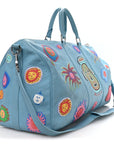 LV X YK Taurillon Monogram Keepall Bandouliere 50 Blue Multicolor