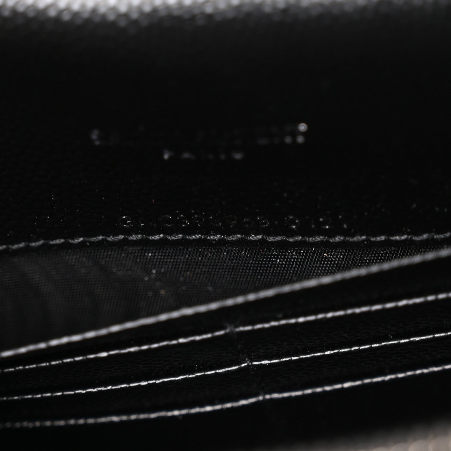 Grain De Poudre Matelasse Chevron Monogram Envelope Chain Wallet Black