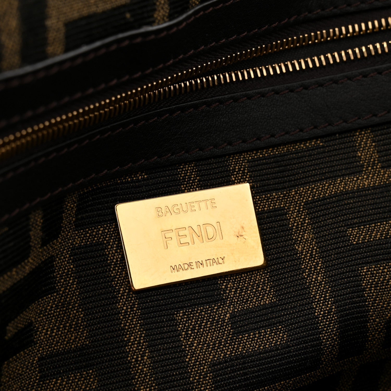 Fabric Jacquard FF 1974 Medium Baguette Tobacco Moro Black