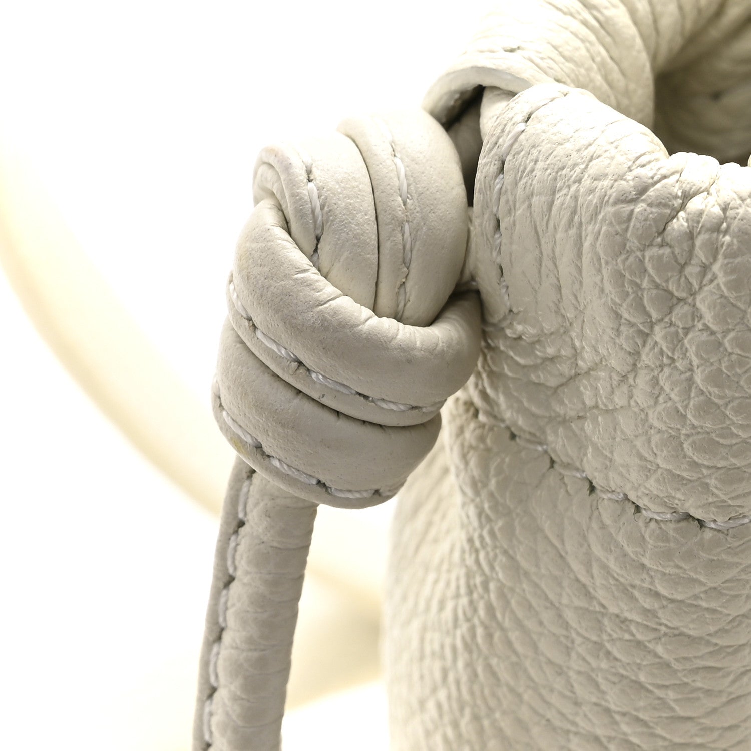 Calfskin Cuir Small Triomphe Cabas Drawstring White
