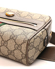 GG Supreme Monogram Web Small Ophidia Belt Bag 85 34 Dark Brown