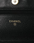 Caviar Quilted Wallet on Chain WOC Black