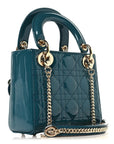 Patent Cannage Mini Lady Dor Blue