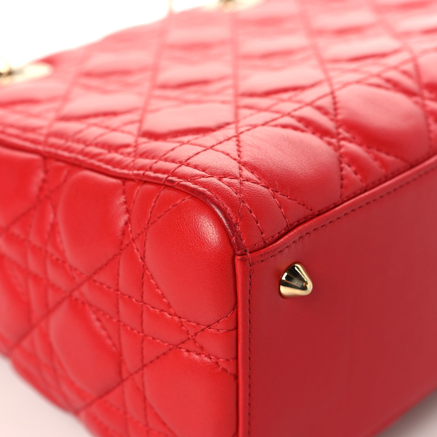 Lambskin Cannage Medium Lady D1OR Red