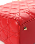 Lambskin Cannage Medium Lady D1OR Red