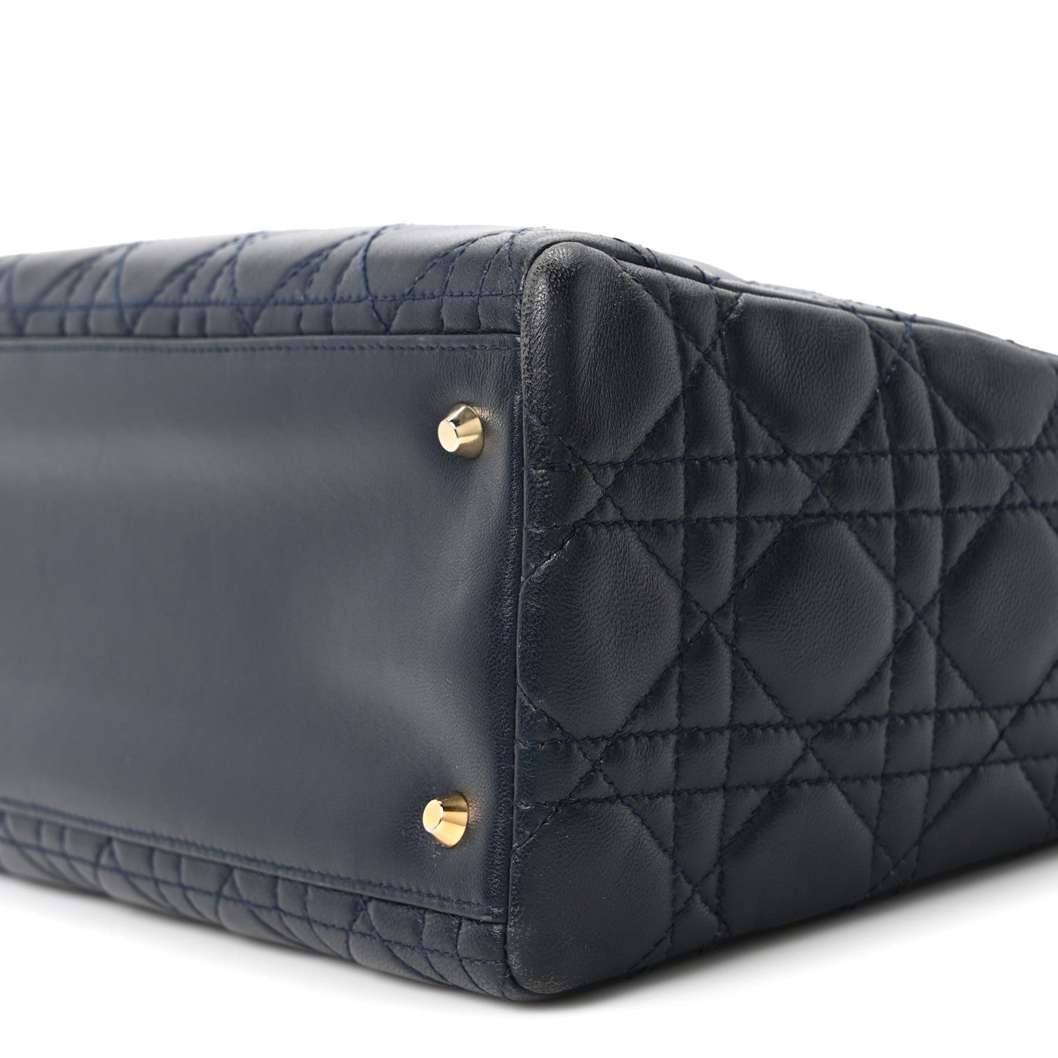 Lambskin Cannage Medium Lady D1OR Navy Blue