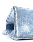Nappa Denim Printed Small Hourglass Top Handle Bag Denim Blue