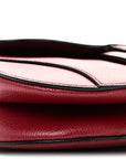 Grained Calfskin Mini Saddle Bag Red