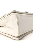 Crushed Calfskin Quilted Small Crush Chain Bag Optic White