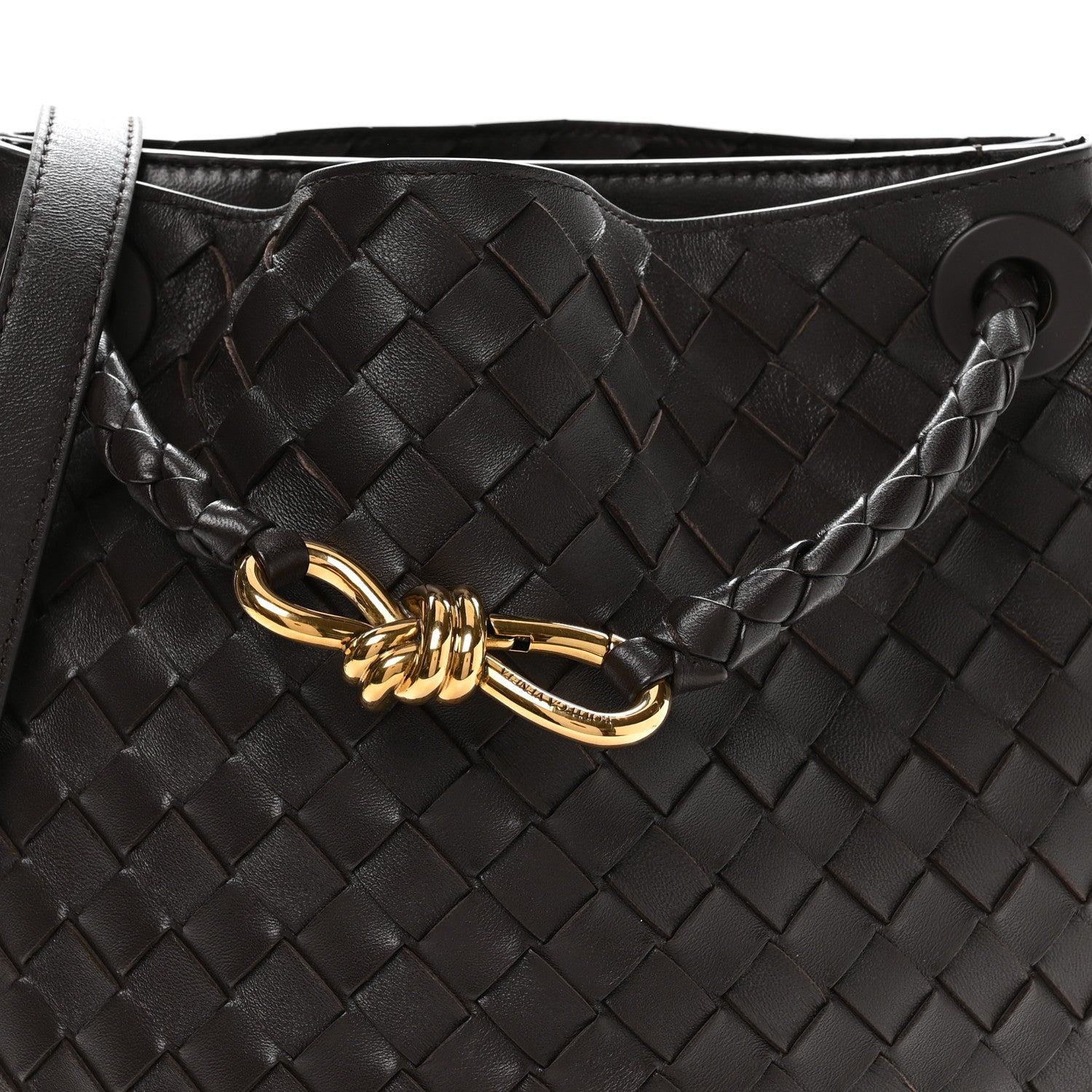 Nappa Intrecciato Small Andiamo Bucket Bag Fondant