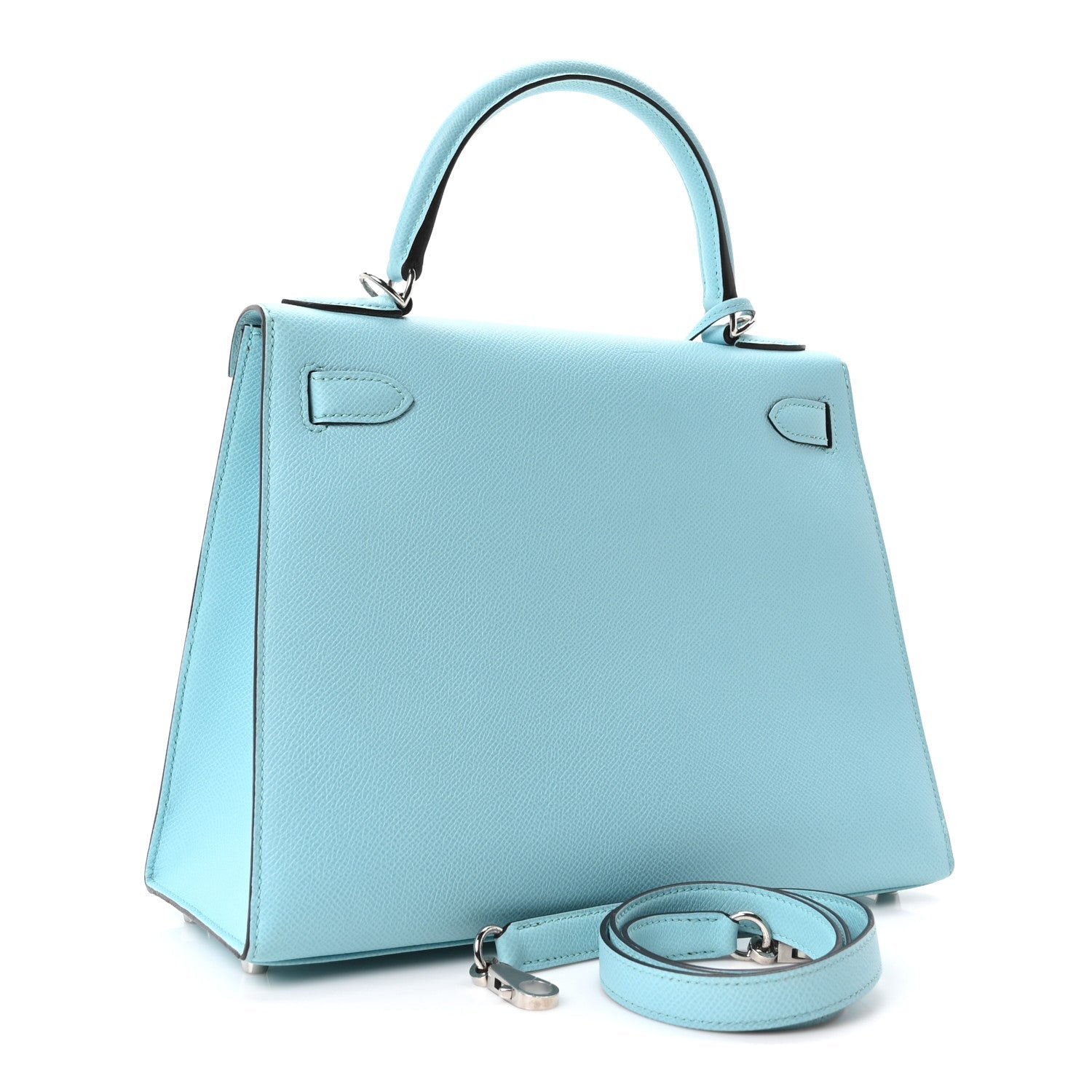 Madame Calfskin Kelly Sellier 25 Bleu Du Nord
