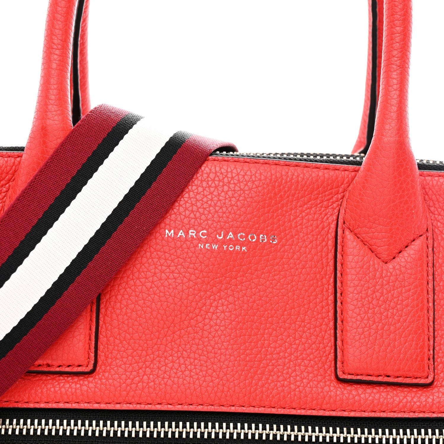 Pebbled Calfskin Gotham Bauletto Satchel Red