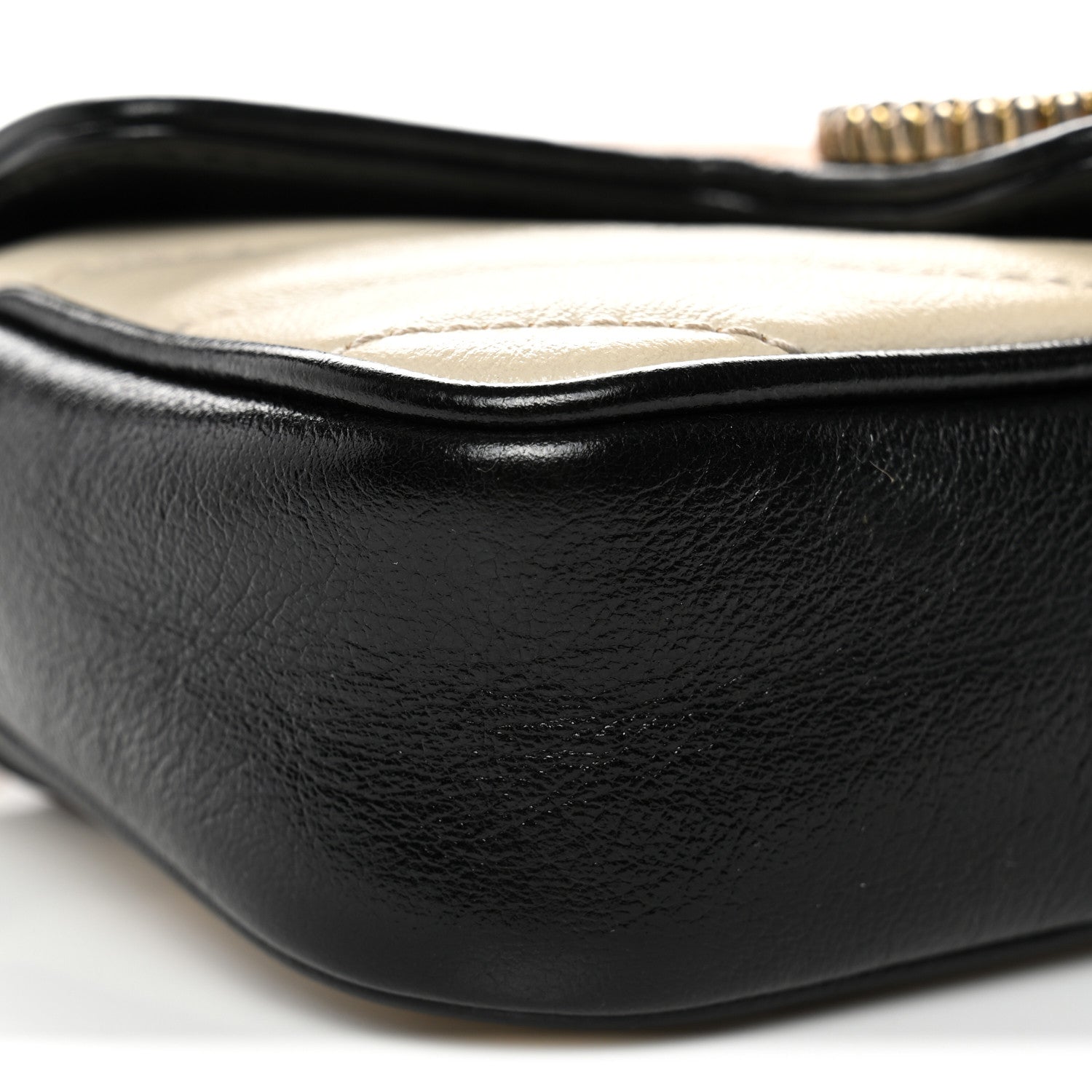 Vintage Effect Calfskin Matelasse Diagonal Super Mini Torchon GG Marmont Shoulder Bag  Cognac Mystic White Blue Agata