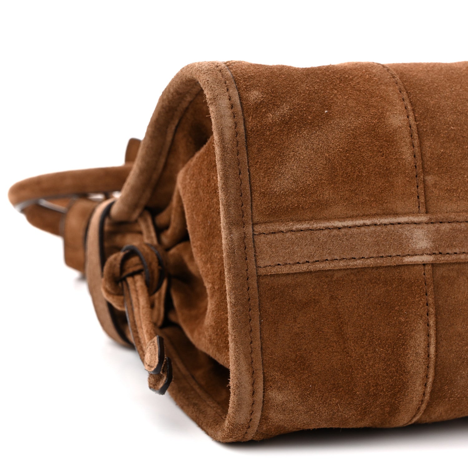 Suede Triangle Medium Bonnie Shoulder Bag Cacao
