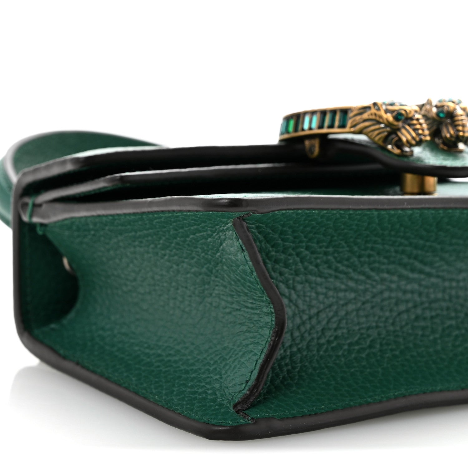 Dollar Calfskin Crystal Mini Dionysus Top Handle Bag Emerald
