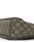 Tender GG Supreme Monogram Textured Dollar Calfskin Ophidia Messenger Bag Beige Ebony Dark Brown
