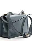 Calfskin Mini Barcelona Shoulder Bag Stone Blue