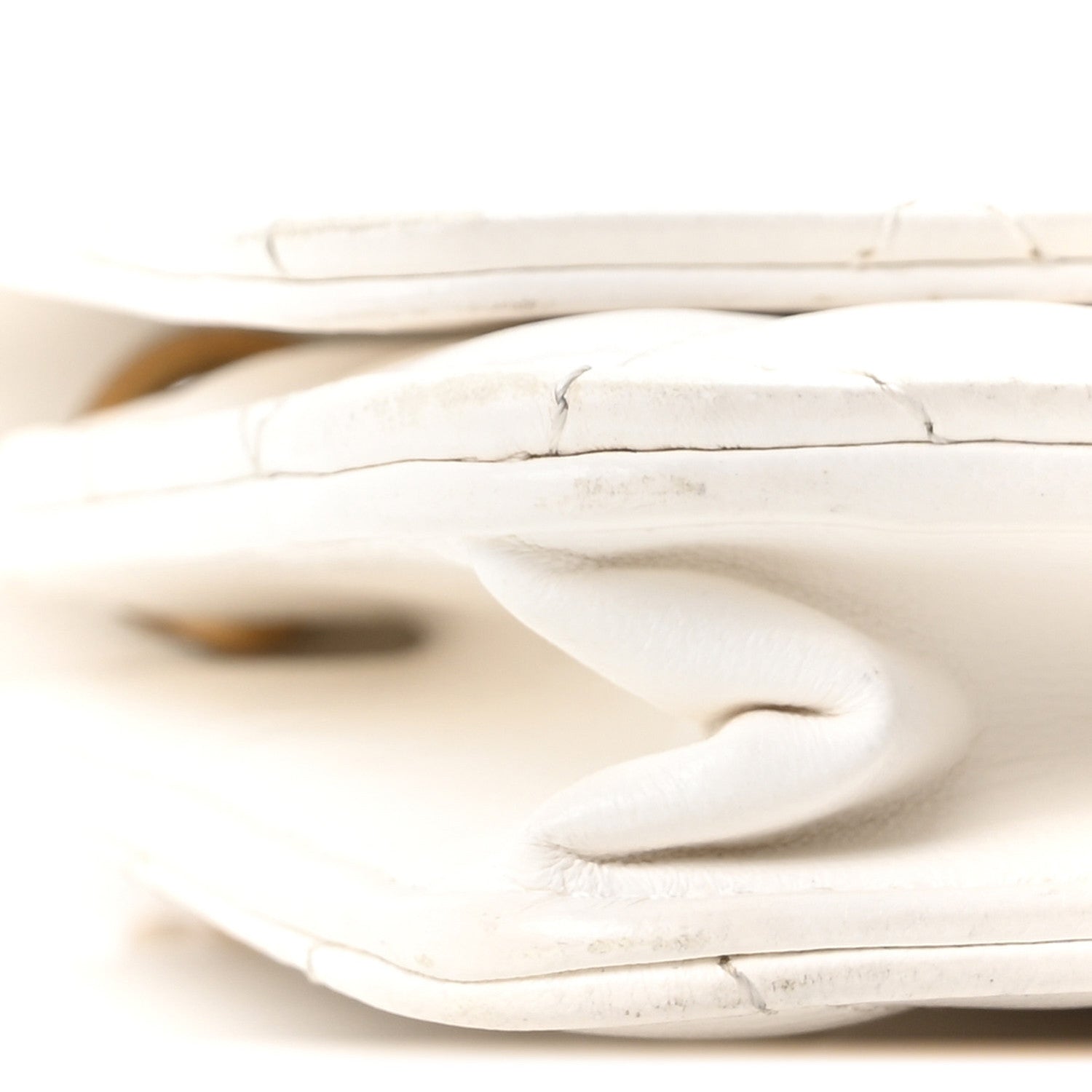 Lambskin Quilted Pillow Crush Wallet On Chain WOC White