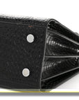 Calfskin Crocodile Embossed Baby Sac De Jour Black