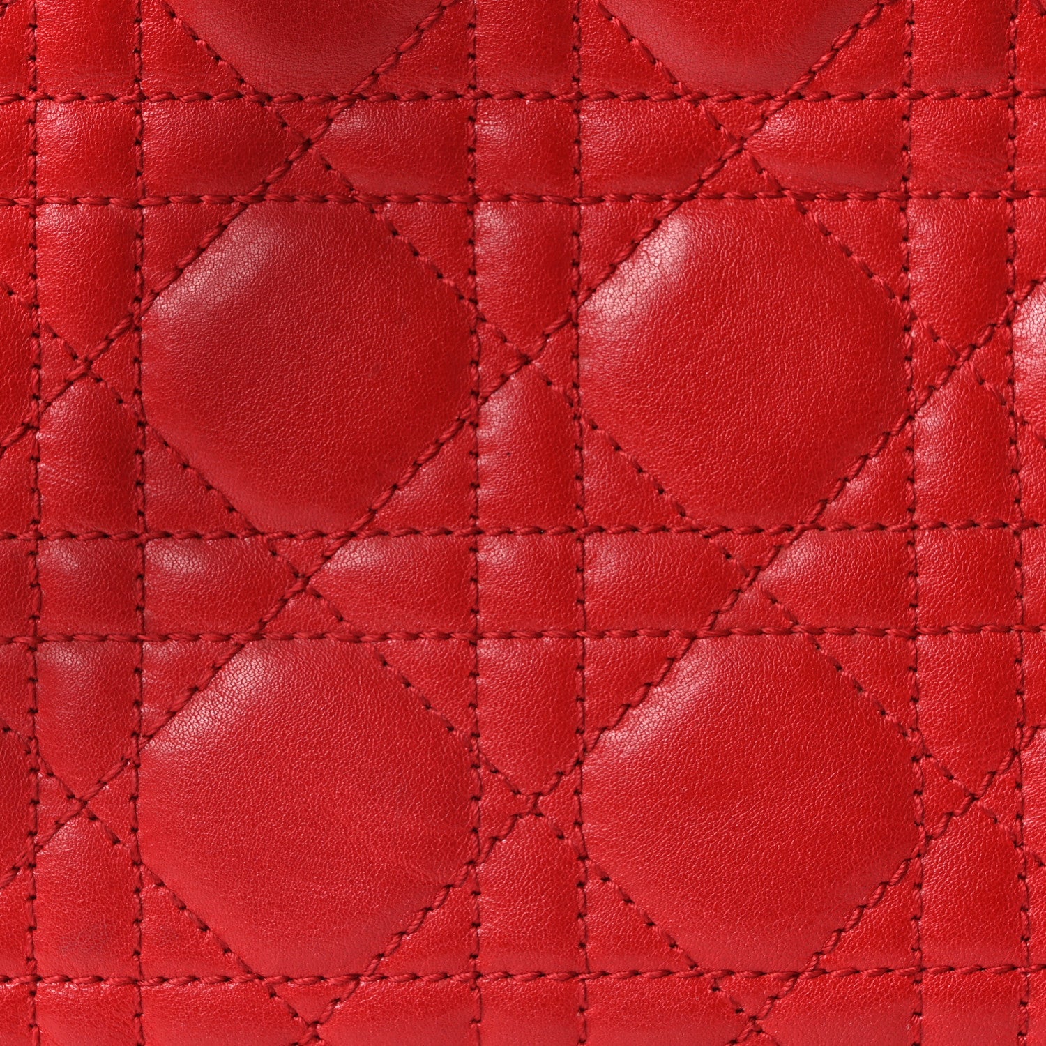 Lambskin Cannage Medium Lady D1OR Red
