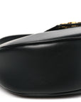 Smooth Calfskin Medium Strap Ava Triomphe Shoulder Bag Black